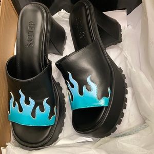 New Platform Black Fire Shoes